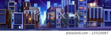 City crossroad night scene 125528067