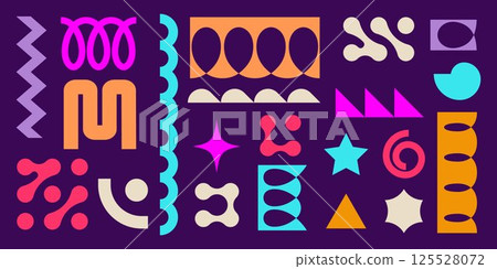 Spring coil and metaball shapes set 125528072