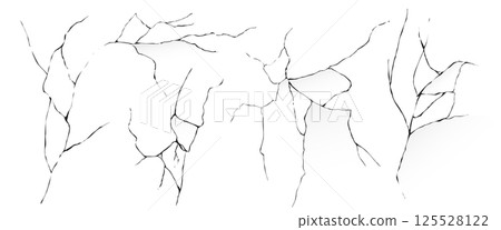 Cracked surface texture vector set 125528122