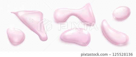 Translucent pink gel drops set 125528136