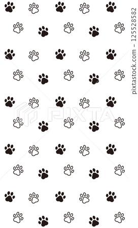 Cute vertical background illustration with paw print pattern 125528582
