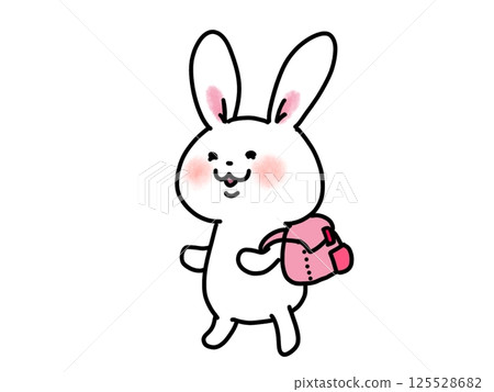 Rabbit going on an excursion 125528682