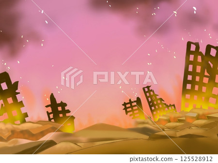 destroyed city destroyed city 125528912