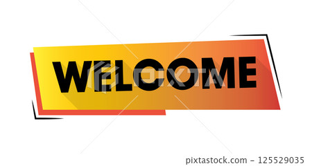 Colorful Welcome Design Template. WELCOME Letters Banner. Welcome Text Design. Vector Illustration 125529035