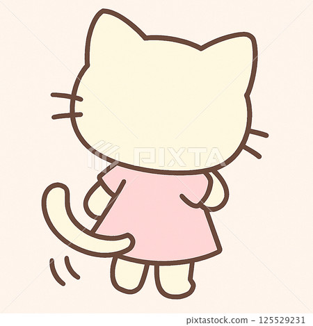 Illustration of a cat facing backwards 125529231