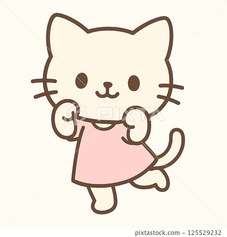 Illustration of a cat doing a "nyan" pose 125529232