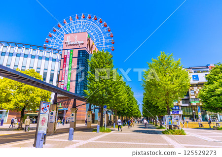 日本橫濱城市景觀，俯瞰中心北站、都築阪急摩天輪等。 125529273