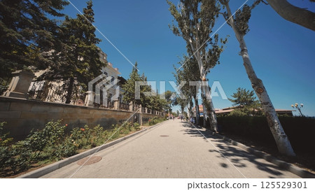 Waterfront in Feodosia in the summer. 125529301