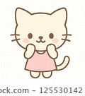 Illustration of an excited and happy cat 125530142