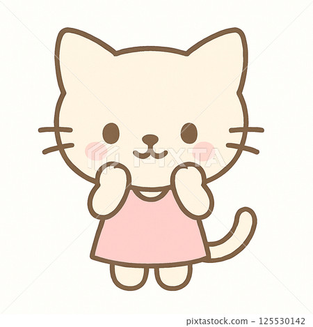 Illustration of an excited and happy cat 125530142