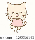 Illustration of a jumping cat 125530143