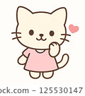 Heart and cat illustration 125530147