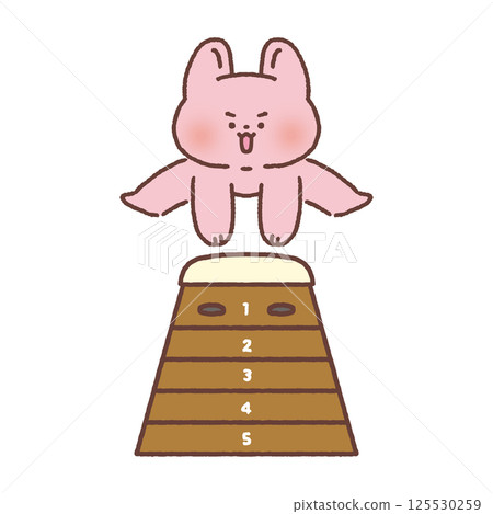 兔子跳過一個箱子 125530259
