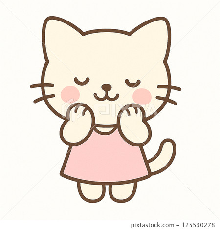 Illustration of a happy cat 125530278