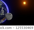 Sun, moon and earth 125530469