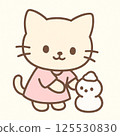 Valentine and cat illustration 125530830