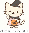 Valentine and cat illustration 125530832
