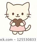 Valentine and cat illustration 125530833