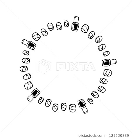 簡單手繪可愛指甲框 簡單手繪可愛指甲框 125530889