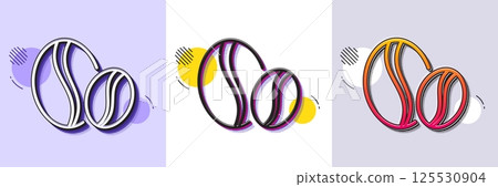 Coffee beans line icon. Halftone dotted pattern. Gradient icon with grain shadow. Hot drink sign. Whole bean beverage symbol. Line coffee beans icon. Various designs. Vector Coffee beans line icon. Halftone dotted pattern. Gradient icon with grain shadow. Hot drink sign. Whole bean beverage symbol. Line coffee beans icon. Various designs. Vector 125530904