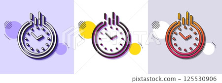 Time management line icon. Halftone dotted pattern. Gradient icon with grain shadow. Clock sign. Watch symbol. Line time icon. Various designs. Vector Time management line icon. Halftone dotted pattern. Gradient icon with grain shadow. Clock sign. Watch symbol. Line time icon. Various designs. Vector 125530906
