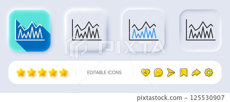 Line chart icon. Neumorphic, Flat shadow, 3d buttons. Financial growth graph sign. Stock exchange symbol. Line investment icon. Social media icons. Vector Line chart icon. Neumorphic, Flat shadow, 3d buttons. Financial growth graph sign. Stock exchange symbol. Line investment icon. Social media icons. Vector 125530907