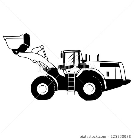 Front Loader - Heavy Equipment - Heavy Machinery, Construction Machinery Stencil Cut File 125530988