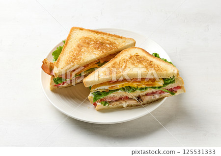 club sandwich on plate club sandwich on plate 125531333