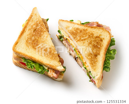 club sandwich on white background 125531334