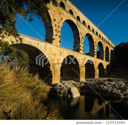 The Aqueduct Bridge is cultural landmark of France The Aqueduct Bridge is cultural landmark of France 125531494