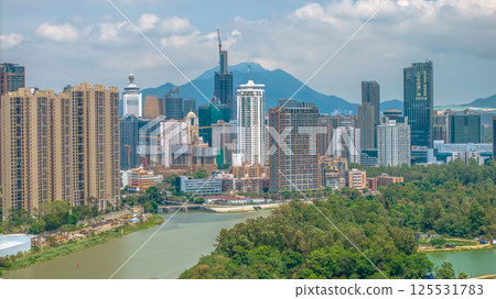 Shenzhen River flowing view on April 20, 2025 Shenzhen River flowing view on April 20, 2025 125531783