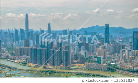 Shenzhen River flowing view on April 20, 2025 Shenzhen River flowing view on April 20, 2025 125531824