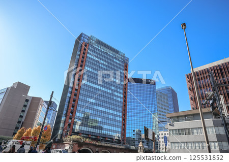 City Street with Modern Buildings and Vibrant Signage, Tokyo Dec 10 2024 125531852