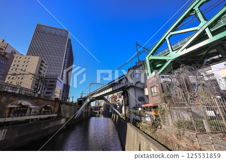 Modern Urban Cityscape Featuring a Bridge and High-Rise Buildings Dec 10 2024 125531859