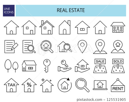 Icon material set that can be used for real estate and property search Icon material set that can be used for real estate and property search 125531905