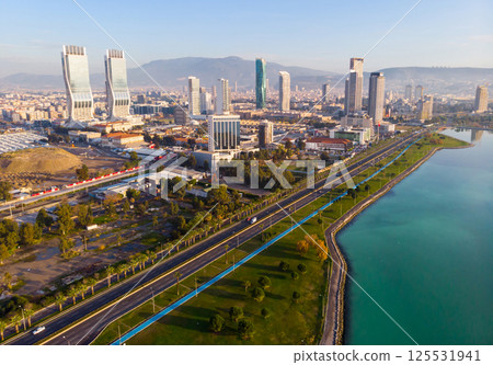 Aerial view of picturesque city Izmir. Turkey Aerial view of picturesque city Izmir. Turkey 125531941