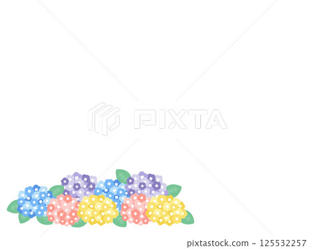 雨季繡球花背景框架圖 雨季繡球花背景框架圖 125532257