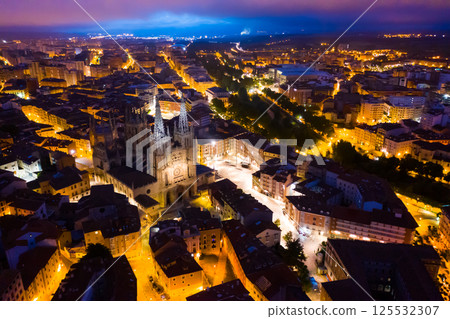 Aerial view of night Burgos Aerial view of night Burgos 125532307