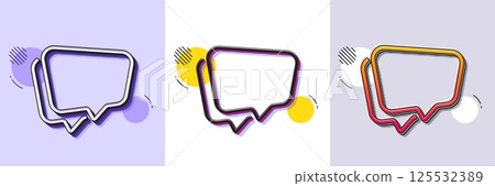 Speech bubble line icon. Halftone dotted pattern. Gradient icon with grain shadow. Chat sign. Social media message symbol. Line speech bubble icon. Various designs. Vector Speech bubble line icon. Halftone dotted pattern. Gradient icon with grain shadow. Chat sign. Social media message symbol. Line speech bubble icon. Various designs. Vector 125532389