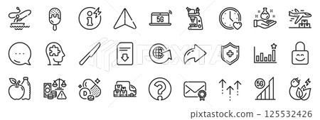 Power info, Fraud and Question mark line icons pack. Share, Message, Paper plane icons. Microscope, Download file, Delivery truck web icon. Medical shield, Mental conundrum, Dating pictogram. Vector Power info, Fraud and Question mark line icons pack. Share, Message, Paper plane icons. Microscope, Download file, Delivery truck web icon. Medical shield, Mental conundrum, Dating pictogram. Vector 125532426