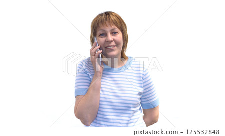 Young Woman Talking on Phone and Smiling 125532848