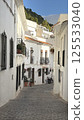 Streets of the white village of Mijas in Spain 125533040
