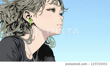 年輕女子專注地凝視遠方 125533431