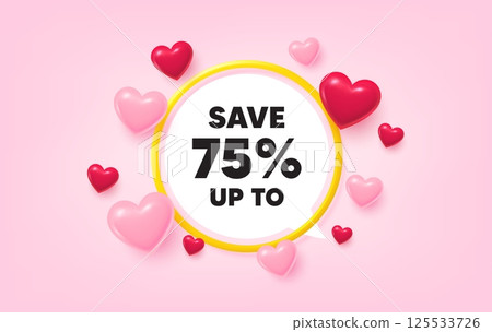 Discount frame banner. Speech bubble offer. Save up to 75 percent. Discount Sale offer price sign. Special offer symbol. 3d hearts love tag. Golden frame banner. Vector Discount frame banner. Speech bubble offer. Save up to 75 percent. Discount Sale offer price sign. Special offer symbol. 3d hearts love tag. Golden frame banner. Vector 125533726
