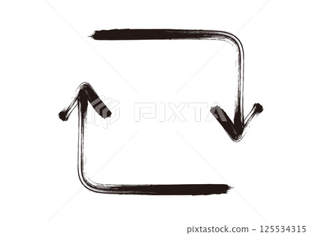 手繪箭頭，看起來像是用畫筆繪製的 - 正方形 125534315