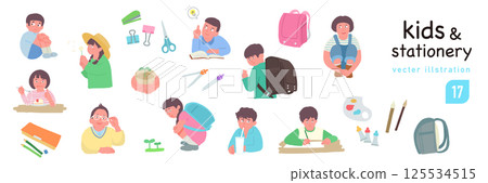 小學生和文具 小學生和文具 125534515