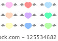 Colorful devil heart icon set 125534682