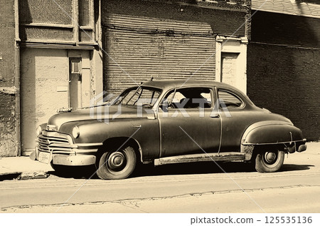 [AI生成] 經典小鎮裡的經典車 9556851 125535136