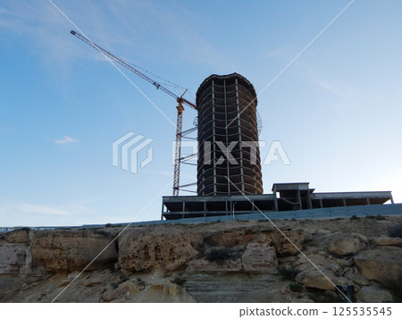 Construction of a high-rise building. Construction of a high-rise building. 125535545