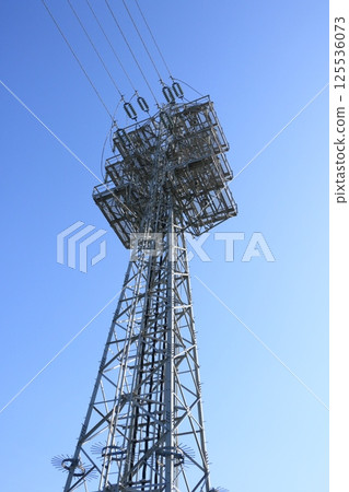 End of a power transmission tower End of a power transmission tower 125536073